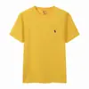 Camiseta de Manga Corta para Hombre de Comercio Exterior de Verano Rl con Logo de Caballo, Color Sólido, Corte Ajustado, Bordada, Talla Europea, Logo Olo, Algodón Puro, Cuello Redondo, Versátil P