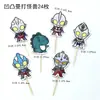 Topo de Bolo Decorativo Popular do Herói Ultraman, Ornamento de Confeitaria Desenho Animado Ultraman Lutando Contra Monstros para Crianças e Meninos