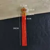 Borla larga dorada para sombrero Nudo chino palabra de bendición borla de doble tubo suministros festivos accesorios colgantes borla de nudo chino al por mayor