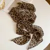 Lenço de seda marrom com estampa de bolinhas, acessório versátil de alta qualidade para mulheres, novo modelo outono 2026, scrunchie longo para cabelo