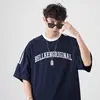 Camiseta de manga curta retrô estilo americano masculina Summer Ins Trendy Brand Classic Three Bar Raglan Sleeve Loose Casual Couple T-shirt