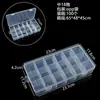 Caja de almacenamiento de escritorio de plástico con rejilla, 10, 15 y 24 botones transparentes, para accesorios de pesca, joyería y cosméticos.
