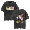 Demon Slayer Espada de Exterminio de Fantasmas Comercio Exterior Camiseta Lavada Hip Hop Periférico Animación Verano Pareja Manga Corta