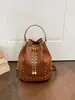 Bolso cruzado pequeño de color block versátil para mujer, nuevo diseño de moda 2026 con pedrería, elegante bolso de cadena, bolso tipo cubo para hombro