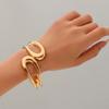 Pulseiras Populares Transfronteiriças Europeias e Americanas Ins Normcore Pulseiras Assimétricas com Padrão de Onda Pulseiras Metálicas Brilhantes Joias Femininas