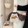 Ropa de punto gruesa de invierno para niños estilo coreano nueva y elegante para bebé niña bordada top lindo de dibujos animados para bebé