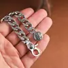Rey Ciervo Dorado Plata S925 Cadena Cubana Vintage Pulsera Ancha Estilo Europeo y Americano Transfronterizo Pulsera de Cadena de Plata Personalizada