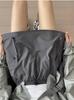 Saia Curta Workwear Americano Atacado Feminina Verão Culotes Finos Cintura Alta Design Cobertura da Barriga Saia com Cordão Tendência