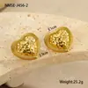 Brincos de Aço Inoxidável Martelado em Formato de Coração Estilo Ins Europeu e Americano Combinação de Cores Coração Design Personalizado Brincos Atacado Transfronteiriço