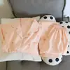 Pijamas de manga larga de primavera y otoño para mujer, de algodón con nubes y tela arrugada, estilo princesa dulce, estilo japonés, ropa fresca para el hogar.