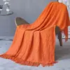 Manta tejida, manta de sofá, manta fina con borlas, manta para aire acondicionado de oficina, manta para ventana de mirador, manta para siesta de verano, manta pequeña