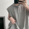 Chaleco con Capucha para Hombre Ins Trendy Verano Waffle Deportivo Camiseta sin Mangas Estilo Hong Kong Guapo Chaleco Exterior Delgado