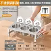 Caja de condimentos de acero inoxidable con compartimentos para condimentos, mermelada e ingredientes en polvo para hielo, adecuada para puestos