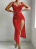 Vestido de Lingerie Transfronteiriço Sexy Roxo Puro Desejo Slim Pêssego Longo Sexy Roupa Íntima