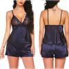 Fornecimento transfronteiriço quente comércio exterior europeu e americano lingerie sexy sexy seda anti-gelo alça vestido de noite feminino fabricantes atacado