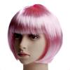Peruca Feminina Cabelo Curto Liso Colorido Multicor Cabeça Bobo Performance Realista Cabeça Pera com Franja Peruca Cosplay