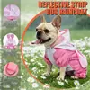 Capa de chuva para cachorro com estampa de morango popular internacional, capa de chuva refletiva universal para animais de estimação, poncho para áreas externas, atacado