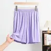 Calça Bermuda Modal Verão Estilo Coreano 2022 Bolso Externo Fina para Casa Pijama Calça Larga Tamanho Grande Perna Larga