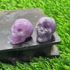 Cráneo tallado en piedra natural de 2.8 cm, piedra semipreciosa, mini cráneo, cráneos de cristal