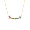 Collar de arcoíris nuevo de plata esterlina S925, estilo dulce, color versátil, collar de circonitas, pendientes, adecuado para Europa y Estados Unidos transfronterizos.