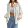 2025 Jaqueta Fina de Primavera e Outono Nova para Mulheres, Roupas de Exterior Soltas, Camisa Feminina - Comércio Exterior Europeu e Americano Amazon Wish