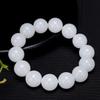 Pulsera de Jaspe Jade Hetian de Mongolia Exterior 1.8 Cuentas Grandes para Hombre Imitación Jade Hetian de Agua Clara Jade Blanco Azucarado Venta al por Mayor