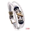 Atacado de joias transfronteiriço pulseira simples de couro de vaca com contas personalidade Coringa X prego joias masculinas e femininas tendência pulseira de couro