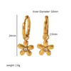 Pendientes retro simples de venta caliente transfronterizos europeos y americanos, pendientes de acero inoxidable con baño de oro de 18 quilates con garras incrustadas de circonita, pendientes de alta calidad para mujer