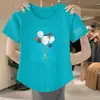 Ropa de Maternidad Diseño Femenino Blanco Nuevo Camiseta de Manga Corta Tipo Algodón Versátil Estilo Coreano Top Holgado Moda Capa Base