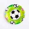 Festa de Aniversário Temática de Futebol da Copa do Mundo Conjunto de Louça Infantil Copos de Papel, Facas e Garfos Conjunto de Pratos de Papel Descartáveis Ecológico