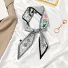 Diadema retro de lazo francés para mujer, goma de pelo, cinta fina, accesorio de celebridad de internet para coleta, bufanda pequeña larga, versátil para primavera y otoño