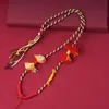 Corda de pingente tecida à mão estilo Xizang, Corda de colar com borla da moda chinesa, Corda para pendurar amuleto de Buda Thangka, Design dos Cinco Deuses da Riqueza