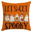 Nova Fronha de Almofada de Linho Fantasma Preto e Branco Festa de Halloween Sala de Estar Sofá Fronha Decorativa Capa de Almofada Transfronteiriça