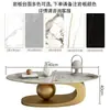 Mesa de centro oval em pedra sinterizada de luxo leve para apartamentos pequenos, para moradia alugada, mesa popular para sala de estar, moderna e simples
