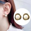 Brincos de Prata 925 com Pino Europeu e Americano, Estilo Hong Kong com Zircônia Preta para Mulheres, Colar Vintage Estilo Chanel para Mulheres, Design Geométrico Versátil