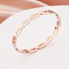 Pulsera de moda europea y americana ins oro rosa acero de titanio cadena rectangular hueca de acero inoxidable
