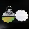 Chaveiro de Acrílico Revestido para Sublimação, Consumíveis em Branco, Lembrança DIY, Pingente de Metal, Pingente para Transferência Térmica