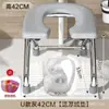 Silla de WC Móvil Plegable Gris para Ancianos, Silla de WC Portátil para Mujeres Embarazadas, Asiento de Inodoro Sencillo, Taburete de WC de Acero Inoxidable
