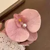 Pinza para el pelo de flor rosa dulce, orquídea mariposa, pinza para el pelo de flor, tocado de flor artificial, pinza lateral, pinza para el pelo de orquídea, accesorio para el pelo