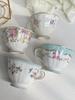 Taza de Café de Cerámica de Lujo Europeo Taza Individual Pequeña Fresca Té de la Tarde Taza de Té Negro Pequeña Floral Femenina Taza Corazón