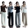 Shanli Dadi [Tienda] Pantalones de Arroz Glutinoso de Lana de Cordero para Mujer Otoño e Invierno Nuevos Engrosados Engrosados Pantalones de Algodón Casual Suave Cerosos