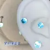 Arete de Stud de Cristal de Bombilla Pequeña Color Verde Menta Soñador, Stud de Rosca Azul Fresco, Stud Redondo Azul Transparente como el Hielo
