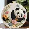 Kit de Bordado de Panda Gigante Perezoso y Acostado Decoración de Sala de Estar Ins Nórdica Transfronteriza Arte de Pared Hecho a Mano DIY Fabricante Venta al por Mayor