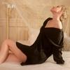 Pijama Muffy Sexy Solta Plus Size Estilo Boyfriend Camisa Cor Pura Tentação Pura Roupa de Casa Opcional Multicor 523