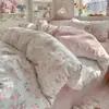 Conjunto de Quatro Peças para Dormir Puro Algodão Grau Mãe e Bebê Novo Lençol de Cama Capa de Edredom Fronha Saia de Cama para Dormitório Conjunto de Três 3 ou Quatro 4 Peças