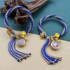 Pulsera de Algodón Tejida Hecha a Mano Thangka Xizang Quinto Maestro Manjushri Zakilam Madre Verde Cuerda de Mano Thangka