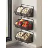 Caja de Almacenamiento de Cebollín Jengibre Ajo para Cocina Jengibre Ajo para Colgar en la Pared Multifunción Pared Cesta Pequeña Colgante Cesta de Almacenamiento Estante de Almacenamiento de Condimentos