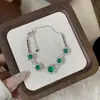 Pulsera de Calcedonia Verde para Mujer, Lujo Accesible Joyería de Nicho de Gama Alta para Novia Nuevo Estilo 2025