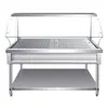 Estación de Calentamiento de Comida Rápida, Estación Comercial de Calentamiento y Vaporización con Cubierta de Cristal, Estación de Servicio de Comidas, Estación de Calentamiento para Carnes Guisadas, Carrito de Comida Rápida para Cafetería
