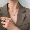 Colar Minimalista Yunyao de Camada Única em Ouro 18K Aço Titânio para Mulheres, Estilo Ins Vibe Cool, Hip-Hop Retro Nicho Versátil Cadeado